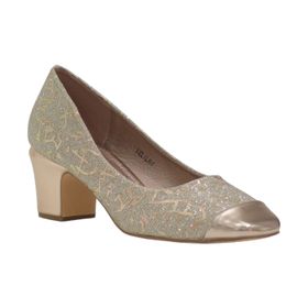 LaMara Paris Delilah comfy 5cm heel pointy court shoe champagne | Shop ...