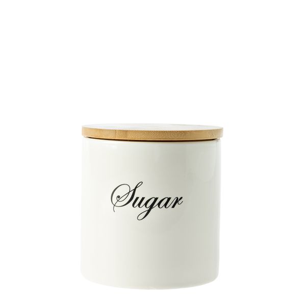 George &amp; Mason Sugar Canister With Bamboo Lid 9.5x10cm