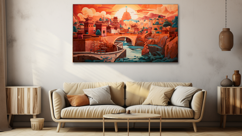 Canvas Wall Art - Terracotta Tapestry Abstract - HD0093