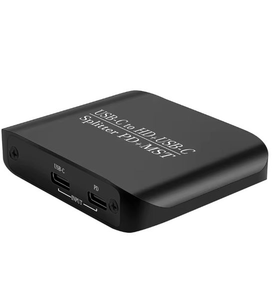 USB-C to HDMI+USB-C Splitter 4K60Hz MST/SST PD 100W Multi-Display Adapter