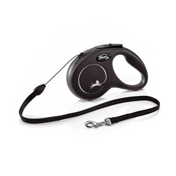 Flexi - Classic Retractable Lead - 5m Medium Black