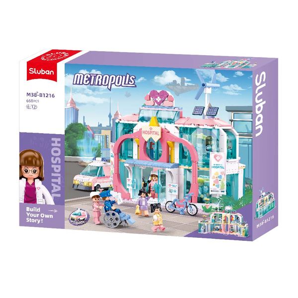 Sluban Building Set: Metropolis - Dream City Hospital - 668 Pieces