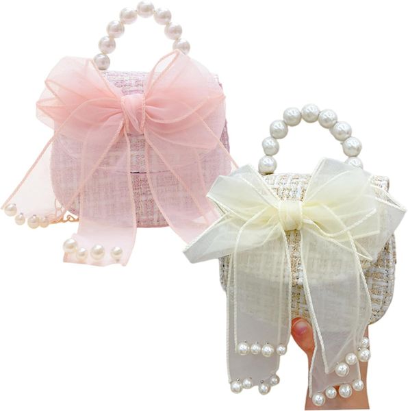 2-Pack Mini Princess Purse with Pearl Handle &amp; Gold Chain