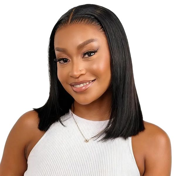 Vietnamese 12inch Glueless straight Bob Wig -100% Human Hair Golden Perfect