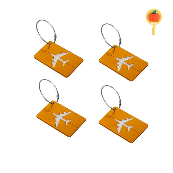 4 Pieces Aluminum Alloy Luggage Tag Boarding Metal Luggage Plane Drop Card Tag