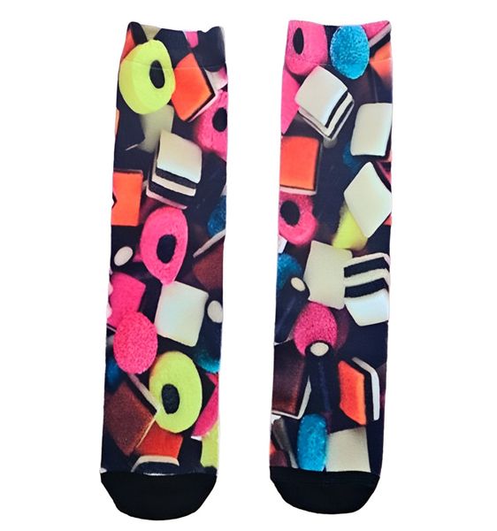 Retro Style Novelty Socks - Liquorice Allsorts