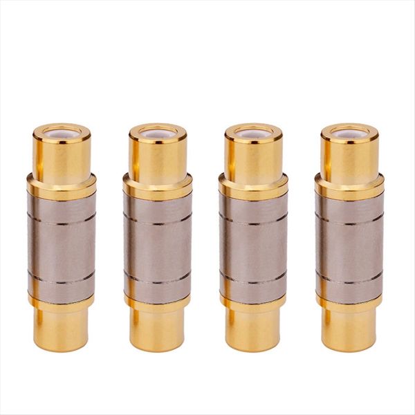 4 Pcs Rca Connector Gold Plated Straight Rca Female Jack Adapter