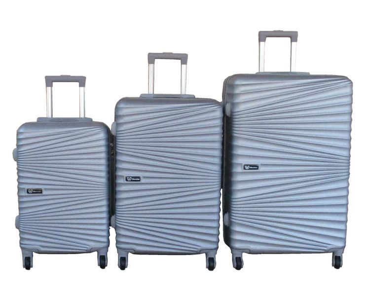 Travel Luggage Suitcase Bag Set-Stylish, and Convenient - 3 Piece - Silver