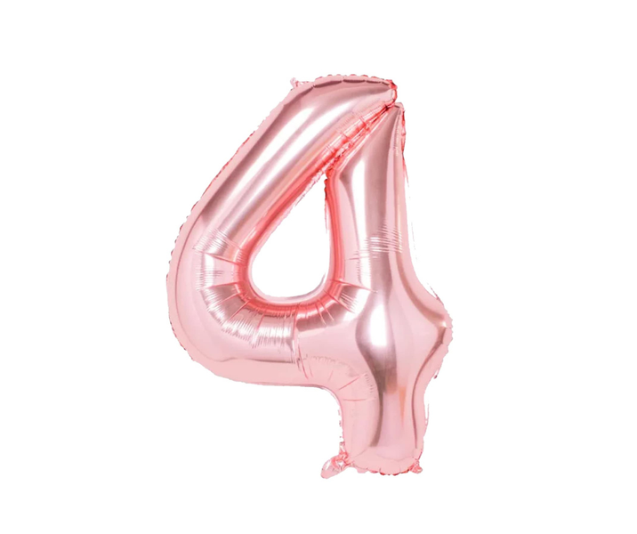 Rose Gold Number 4 Foil Balloon 40 Inch/101cm Helium kids adult party decor