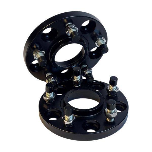 5x114.3 Wheel Spacers 15mm 66.1CB 12x1.5 Black - Pair