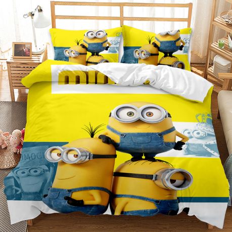 Minions 3d Printed Double Bed Duvet, Minion Bedding Set Full