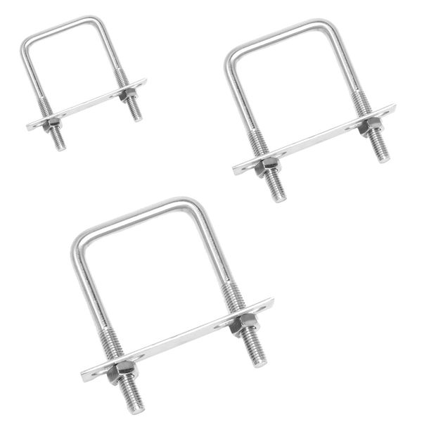 Tool Stainless Steel U-Shape M8 Pipe Clamp Set Of 3