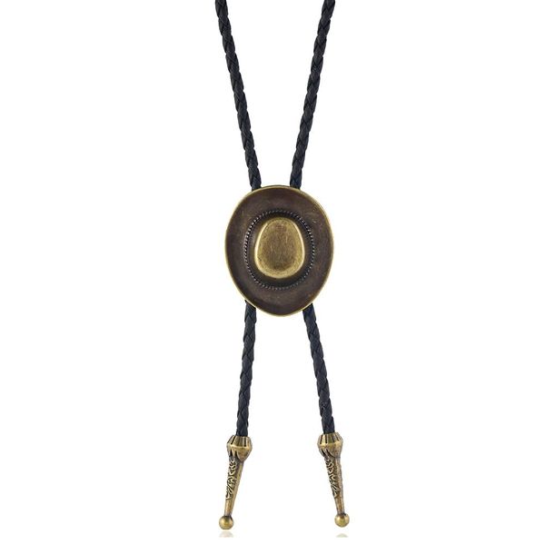 Native American Rodeo Cowboy Leather Necktie - Western Bolo Ties