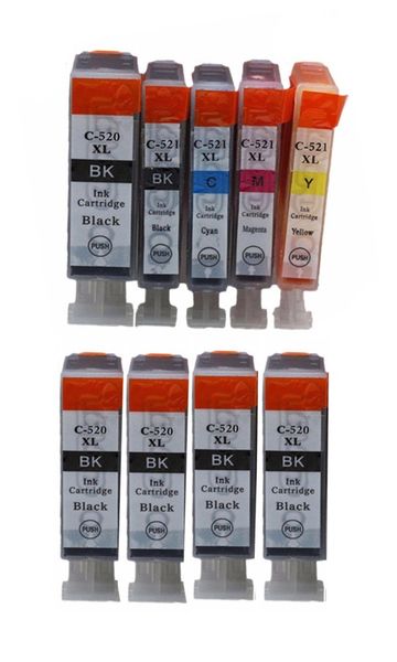 Canon 520 XL / 521 XL Multipack + 4 x Extra Black - Compatible