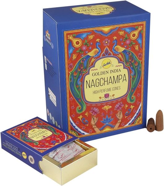 Sree Vani Backflow Incense Cones - Nag Champa - 12 Pack
