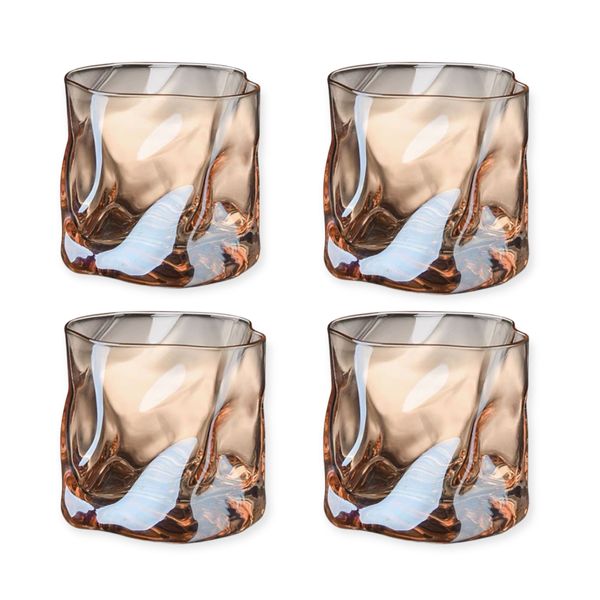 Creative Crystal Glass Water Cup Whiskey Glass - 4-Pack - 280ml