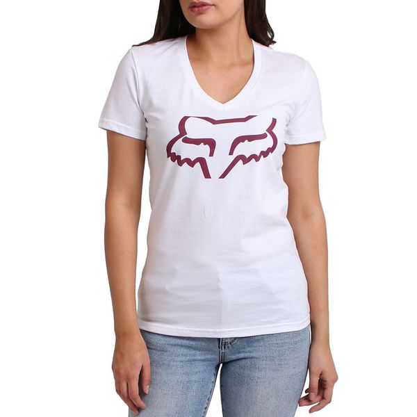 Fox-Apex Head V Neck Ss Tee-White