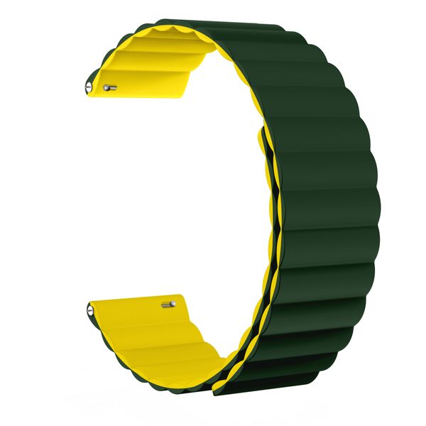 Magnetic Green Soft Silicone Watch Band For Samsung Galaxy - 22mm