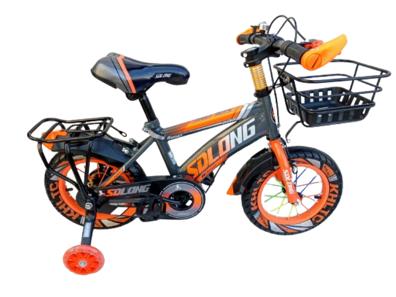 12'' / 16'' inch Bicycles for Kids 2 to 3 Years and 5 to 7 Years Orange &amp; Grey