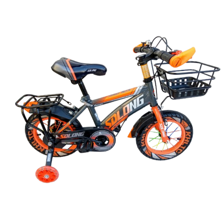 12 16 inch Bicycles for Kids 2 to 3 Years and 5 to 7 Years Orange Grey