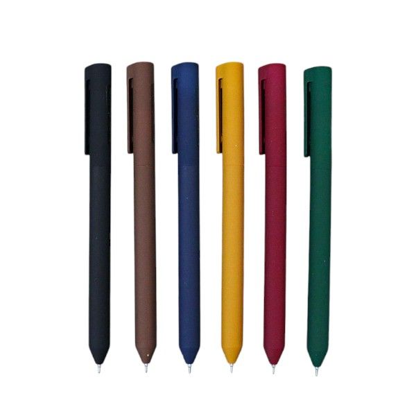 Vintage Soft-Touch Retractable Gel Pens - Set of 6 - Multicolour