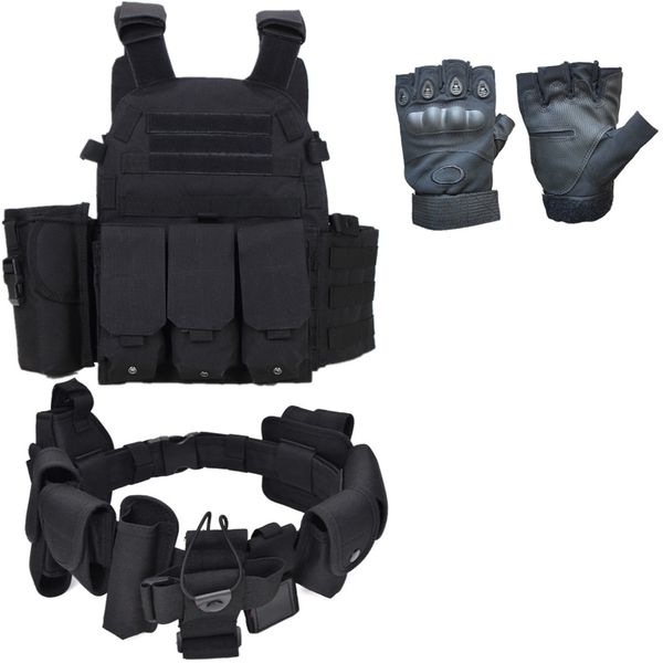 Bulletproof Tactical Vest Jy-78 + Tactical Glove Jy-6 + Tactical Belt Jy-61