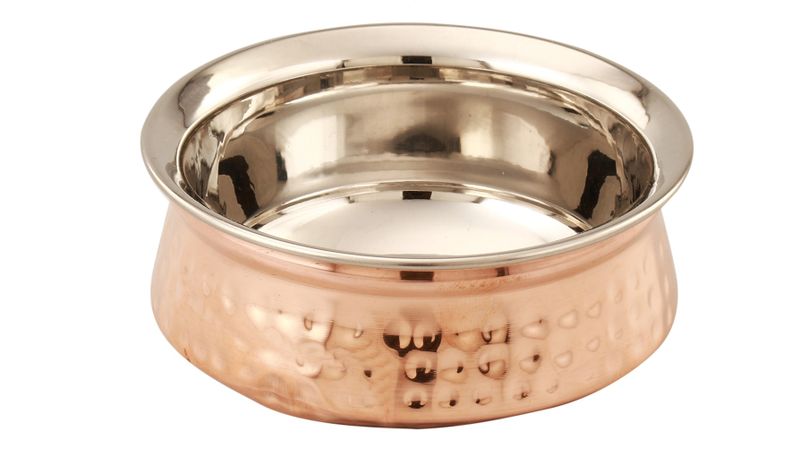 Hammered Steel Copper Handi Bowl