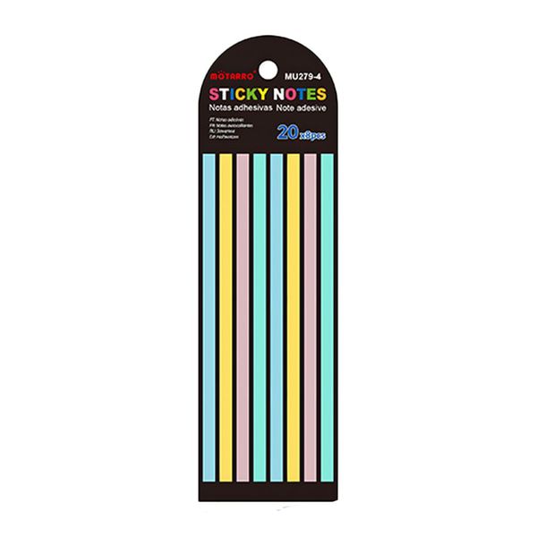 Quality 10 Pack Different Colors 20x8 Pieces Sticky Notes Strips