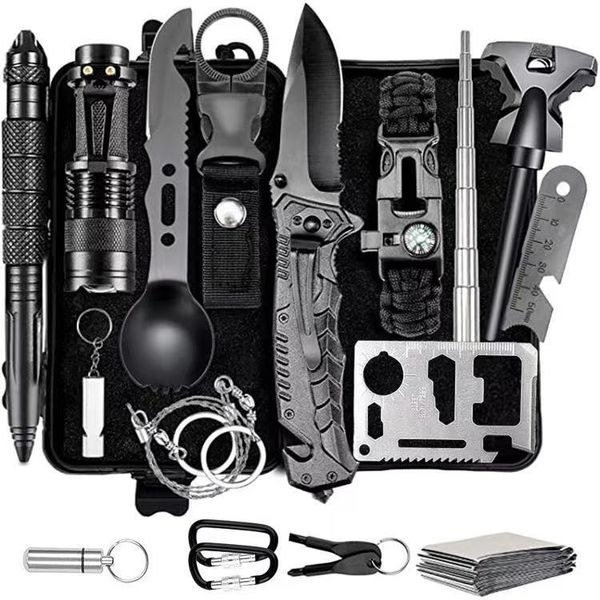 Multi-Function Tactical Survival Kit - Black