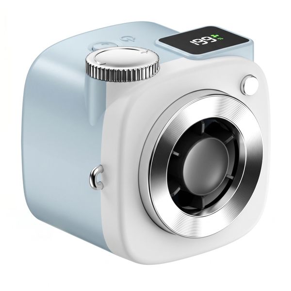 Mini Camera Shaped Portable Fan with 199 Speeds &amp; LED Display - Blue