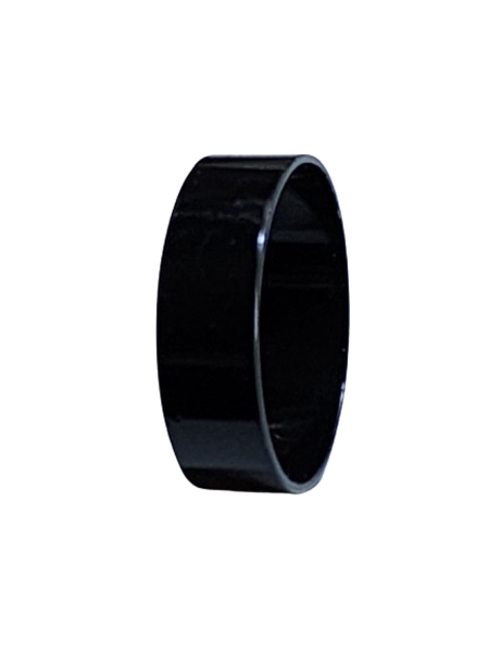 Men's Black Stainless Steel 7mm Flat Ring