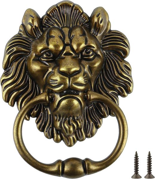 Lion Head Door Knocker 6 Inch Decorative Front Door Knocker, Antique knock