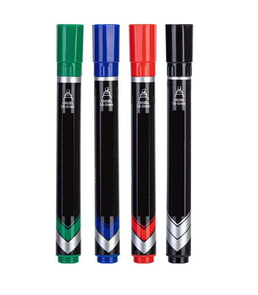 Set Of Four 1.5-5 MM Permanent Markers - Black/Blue/Red/Green