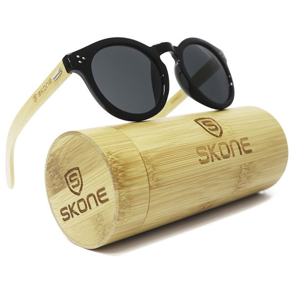 Skone Nicoya UV400 Protection Bamboo Sunglasses - Black