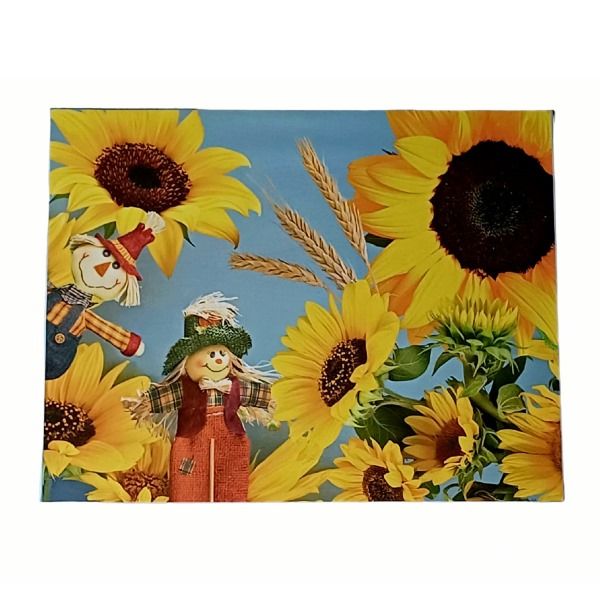 Lap Top Tray with Cushion Bottom - Sunflower &amp; Scarecrows Canvas Picture