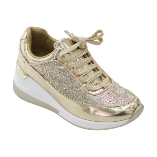 Lamara Paris Aline Diamante Embellished Lace-Up Sneaker Silver