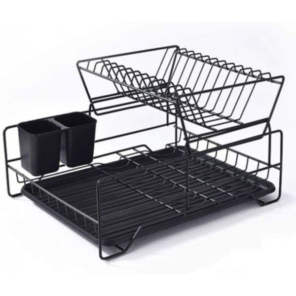 Black Iron Double Layer Dish Rack