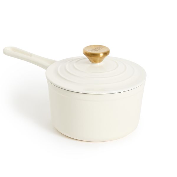 George &amp; Mason - 17cm Cast Iron Saucepan - Ivory