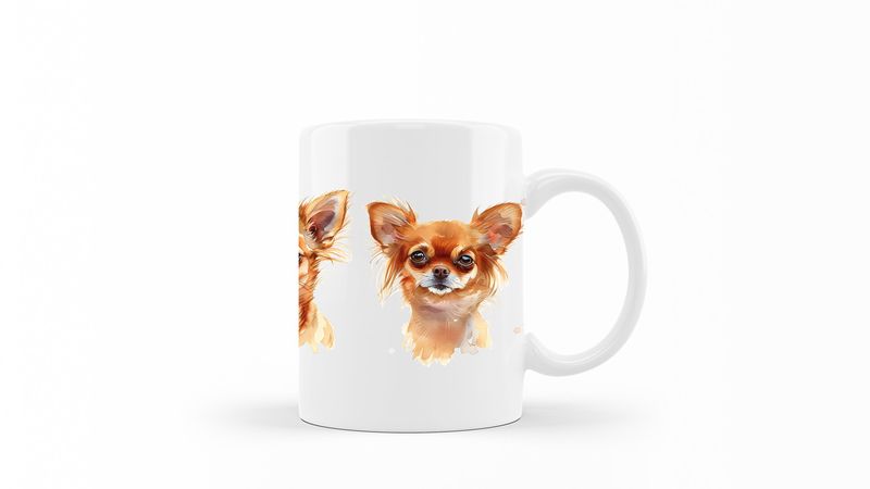 Chihuahua-Long-Coat Printed Coffee Mug DSGN224