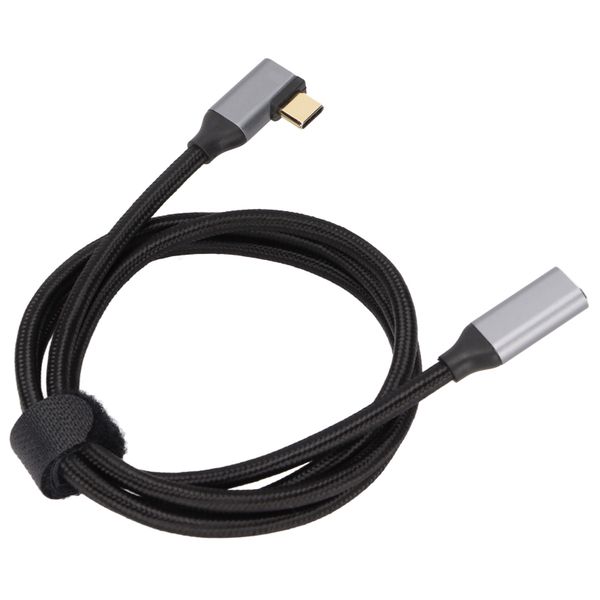 4K 100W PD 5A Gen 2 USB3.1 Type C 90 Degree Right Angle 1m Extension Cord