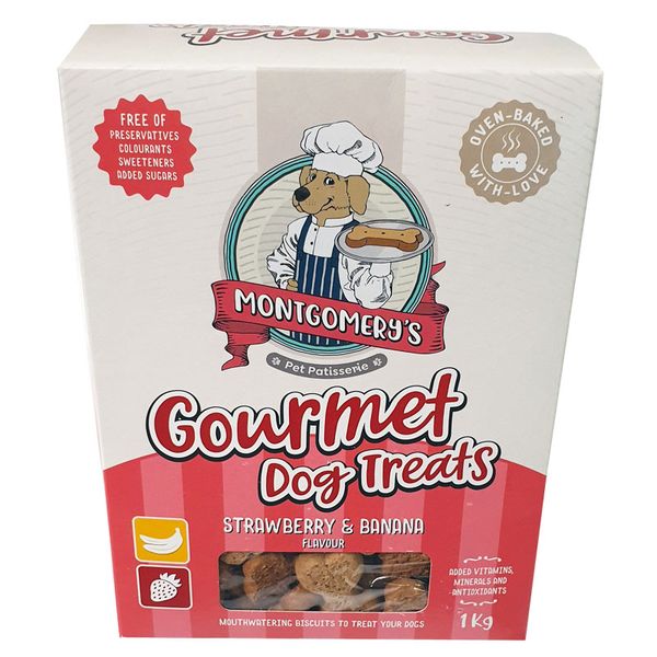 Montgomery's Gourmet Strawberry &amp; Banana Dog Treat 1kg