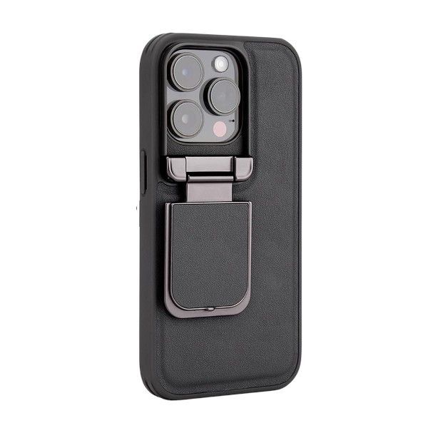 Metal Kickstand Phone Case Compatibile with iPhone 16 - Black