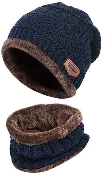 Classic Beanie with Neck Warmer [Blue]