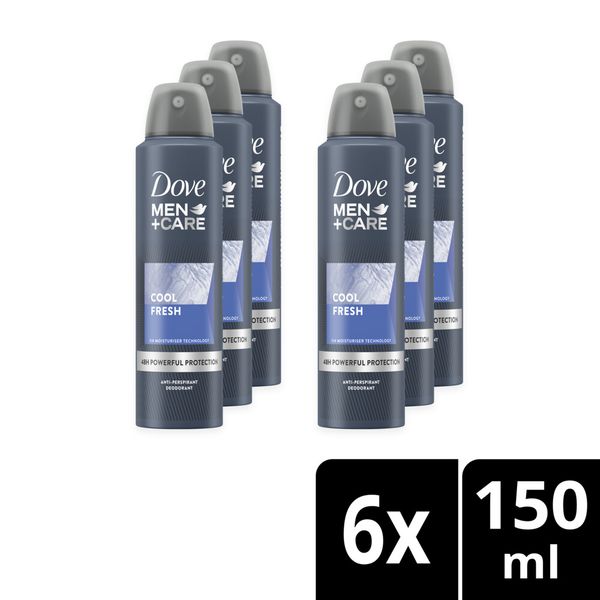 Dove Men+Care Cool Fresh Antiperspirant Deodorant Body Spray 6x150ml