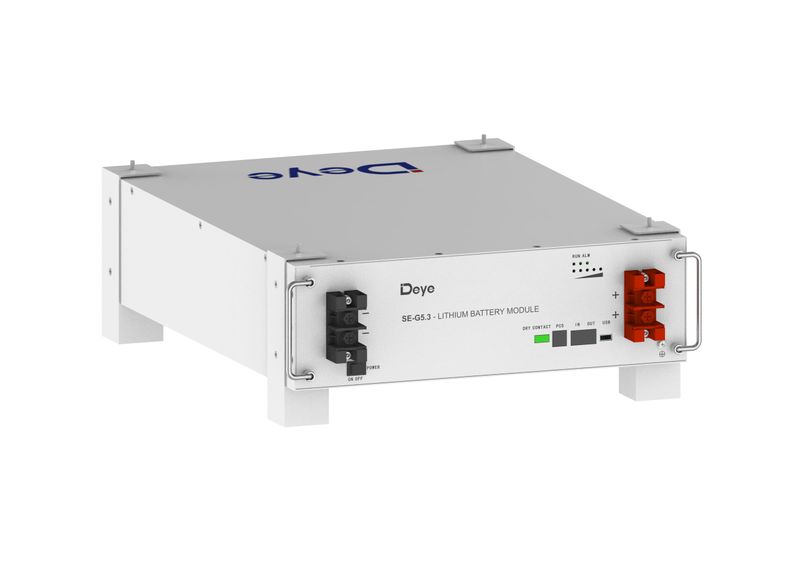 Deye Battery Lithium Ion LV 5.32Kwh 51.2V 104Ah (Includes Cables&amp;Lugs)
