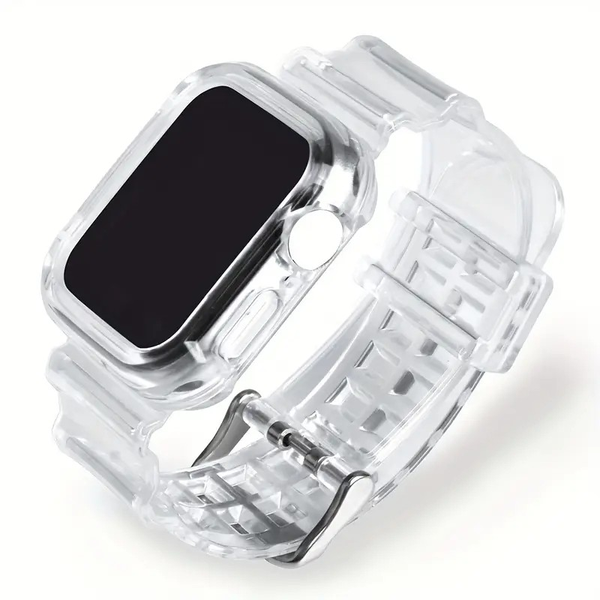 Transparent TPU Watch Straps compatible with Apple Watch Series SE/9/8/7/6/5/4/3 &amp; 2 - Transparent - 38/41/42mm