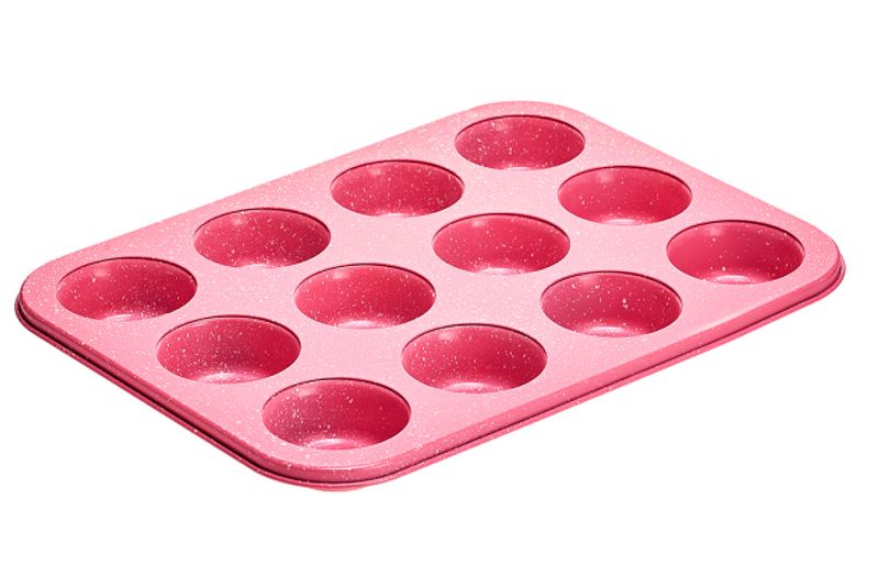 Sparkly Pink Muffin Tray 12 Cup Non-Stick