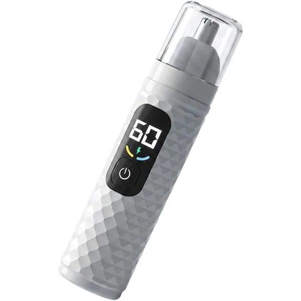 Rechargeable Nose Hair Trimmer with LED Display and Dual Speed