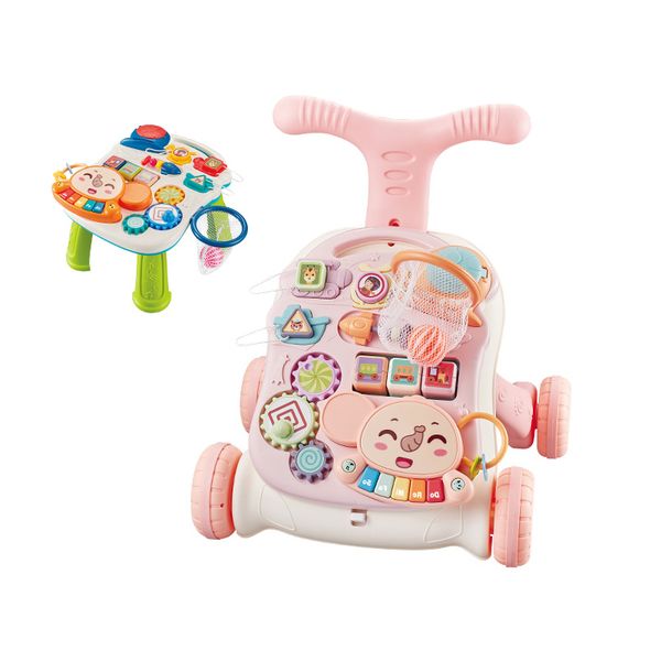 3-in-1 Musical Baby Walker &amp; Activity Center - Sit-to-Stand Learning Walker