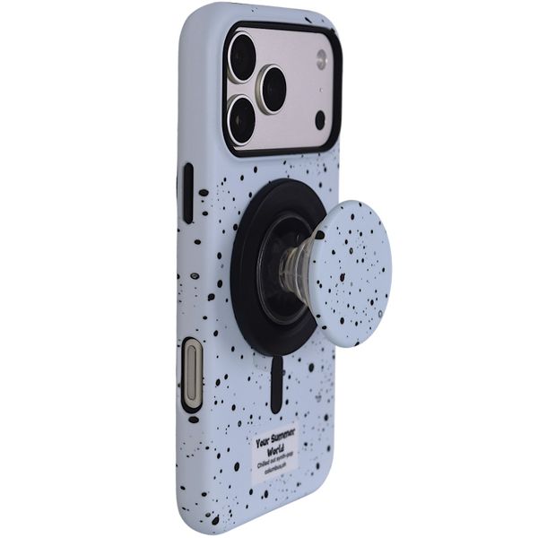 Light Blue Speckled Magnetic Shockproof Phone Case Compatible With IPhone